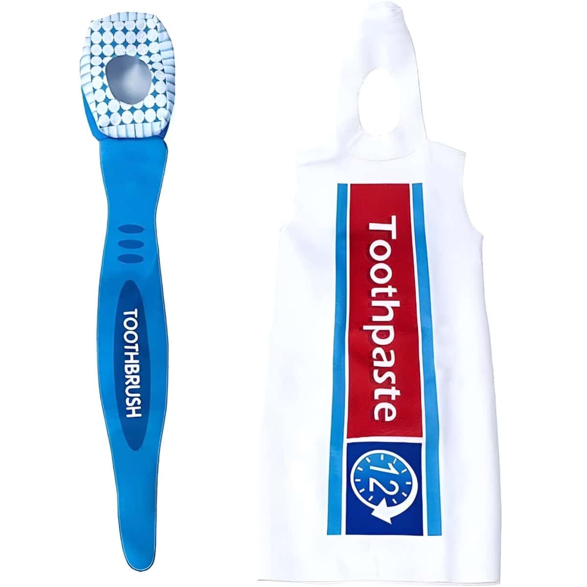 Déguisement couple dentifrice et brosse à dents humoristique.